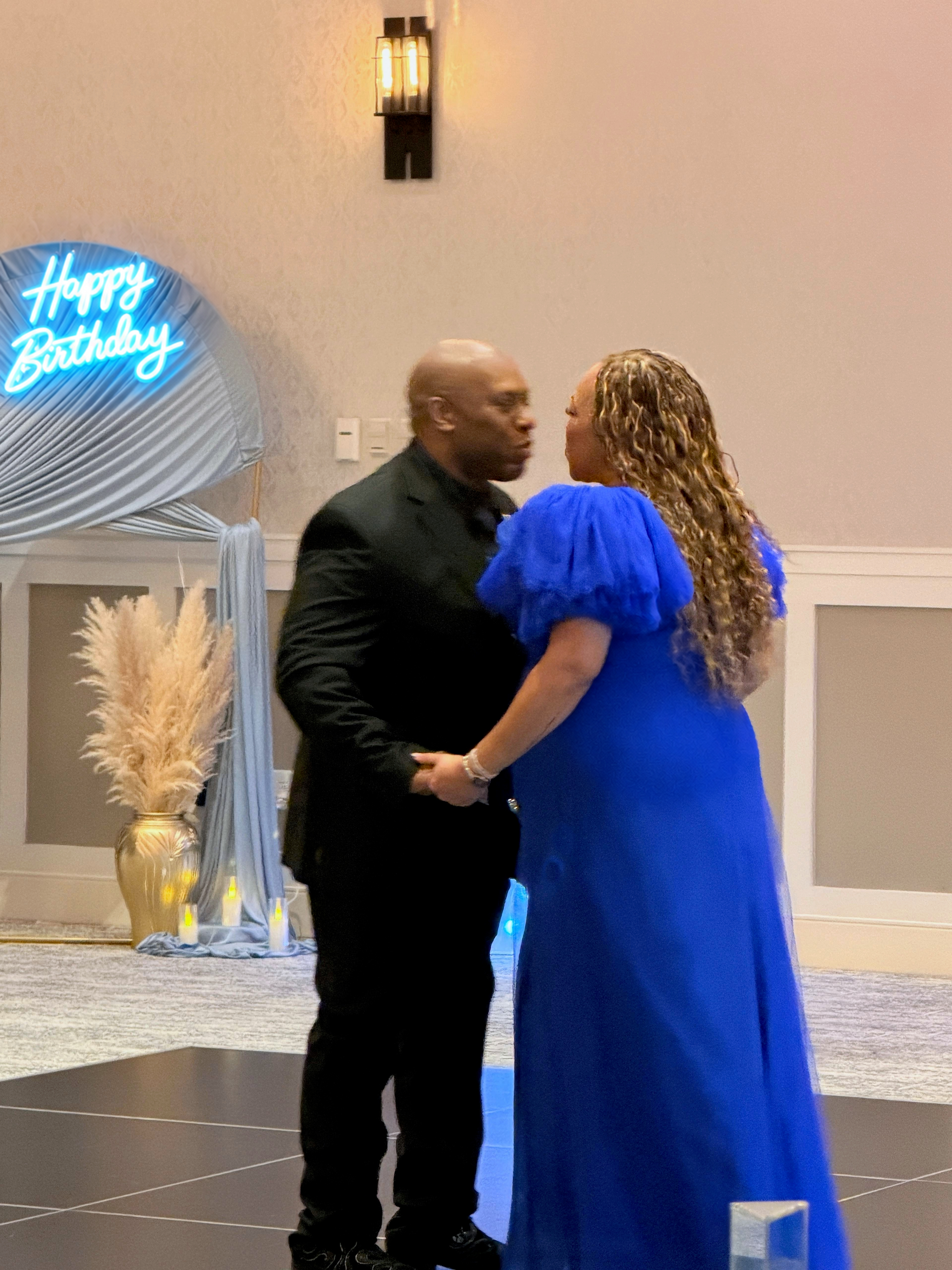 A moment on the dance floor, Lynette's 50th birthday celebration.